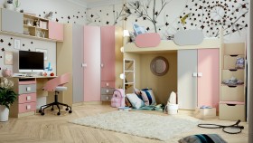 Детская комната Грэйси (Розовый/Серый/корпус Клен) в Пушкине - pushkin.katalogmebeli.com | фото