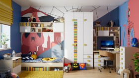 Детская комната Клаксон без машинок (Белый/корпус Клен) в Пушкине - pushkin.katalogmebeli.com | фото