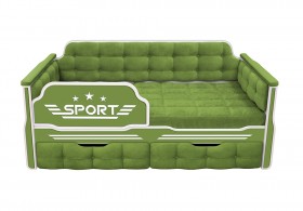 Кровать 170 серии Спорт 2 ящика 76 Зелёный (мягкие боковые накладки) в Пушкине - pushkin.katalogmebeli.com | фото