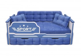 Кровать 170 серии Спорт 2 ящика 85 Синий (подушки) в Пушкине - pushkin.katalogmebeli.com | фото