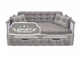 Кровать 180 серии Спорт 1 ящик 45 Серый (подушки) в Пушкине - pushkin.katalogmebeli.com | фото