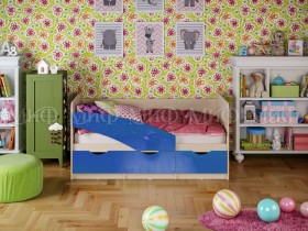 Кровать Бабочки 1,6м (Синий металлик) в Пушкине - pushkin.katalogmebeli.com | фото