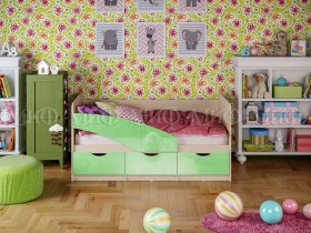 Кровать Бабочки 2,0м (Салатовый металлик) в Пушкине - pushkin.katalogmebeli.com | фото