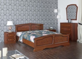 Кровать Елена из массива сосны 1200*2000 Орех в Пушкине - pushkin.katalogmebeli.com | фото