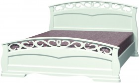 Кровать Грация-1 из массива сосны 1600*2000 Слоновая кость в Пушкине - pushkin.katalogmebeli.com | фото