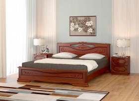 Кровать Карина-7 из массива сосны 1400*2000 Орех в Пушкине - pushkin.katalogmebeli.com | фото