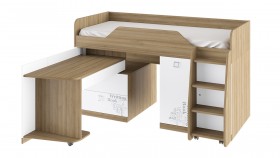 Кровать комбинированная «Оксфорд» (Ривьера/Белый с рисунком) в Пушкине - pushkin.katalogmebeli.com | фото 3