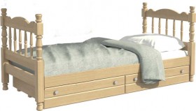 Кровать одинарная Аленка из массива сосны 800*1890 Сосна в Пушкине - pushkin.katalogmebeli.com | фото