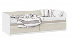 Кровать «Сканди» с 2 ящиками Дуб Гарден/Белый/Глиняный серый в Пушкине - pushkin.katalogmebeli.com | фото