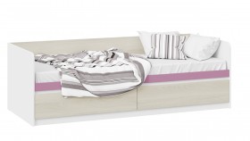 Кровать «Сканди» с 2 ящиками Дуб Гарден/Белый/Лиловый в Пушкине - pushkin.katalogmebeli.com | фото