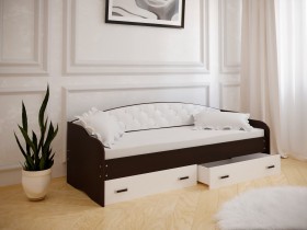 Кровать Софа-8 с мягкой спинкой (900х1900) Венге/ Белый в Пушкине - pushkin.katalogmebeli.com | фото