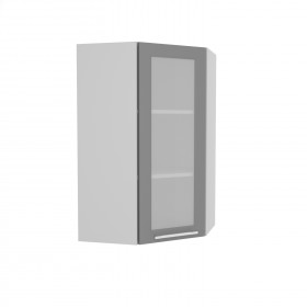 Квадро ВПУС 550 шкаф верхний угловой со стеклом высокий (Железо/корпус Серый) в Пушкине - pushkin.katalogmebeli.com | фото