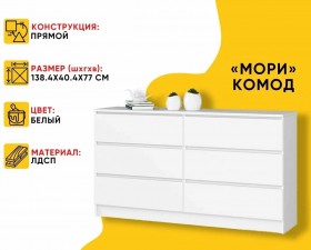 МС Мори Комод МК 1380.6 (МП/3) Белый в Пушкине - pushkin.katalogmebeli.com | фото 20