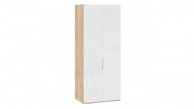 Шкаф для одежды с 2 глухими дверями «Эмбер» Яблоня Беллуно/Белый глянец в Пушкине - pushkin.katalogmebeli.com | фото
