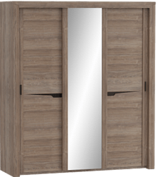 Шкаф трехдверный Соренто с раздвижными дверями Дуб стирлинг/Кофе структурный матовый в Пушкине - pushkin.katalogmebeli.com | фото 1