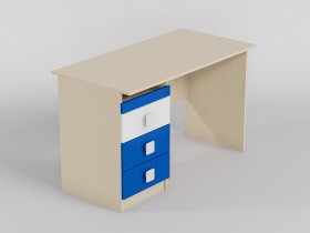 Стол (прямая столешница) Скай люкс (Синий/Белый/корпус Клен) в Пушкине - pushkin.katalogmebeli.com | фото